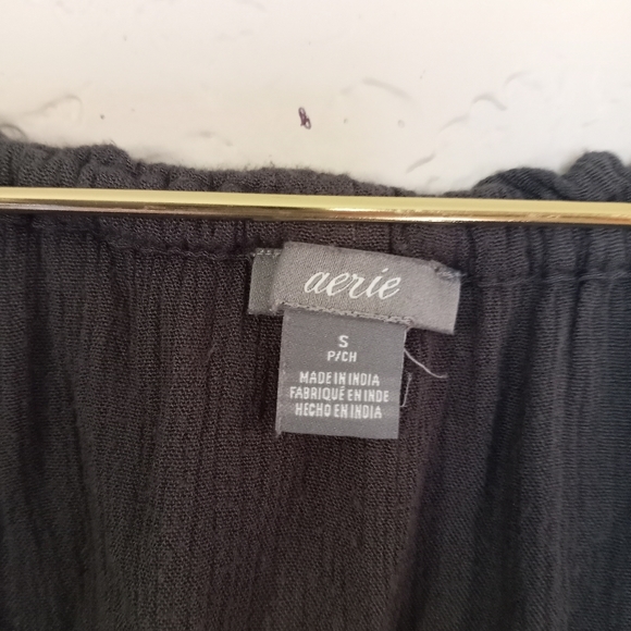 AERIE Grey Peplum Blouse Size Small - Picture 4 of 6